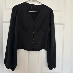 Shein Button down black top - small